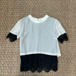 Sandro Elegant Cream and Black Top